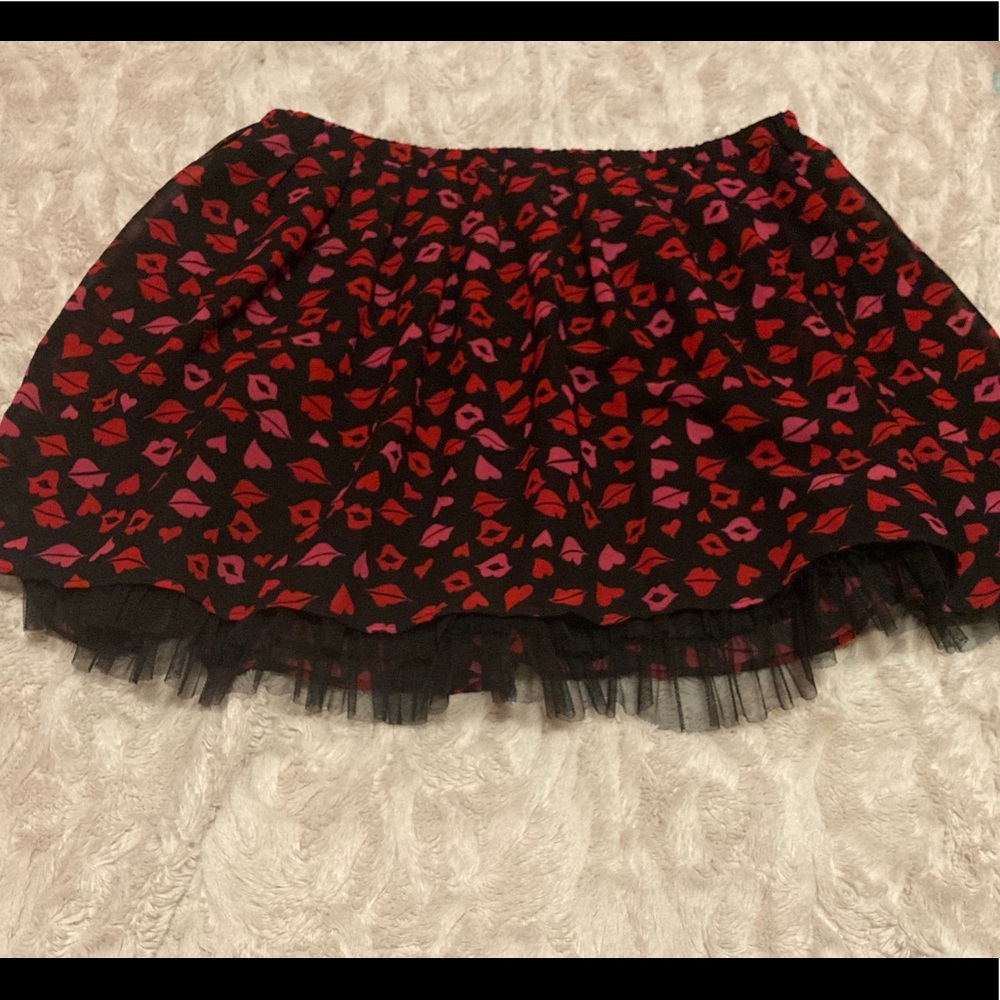 red and black skirt